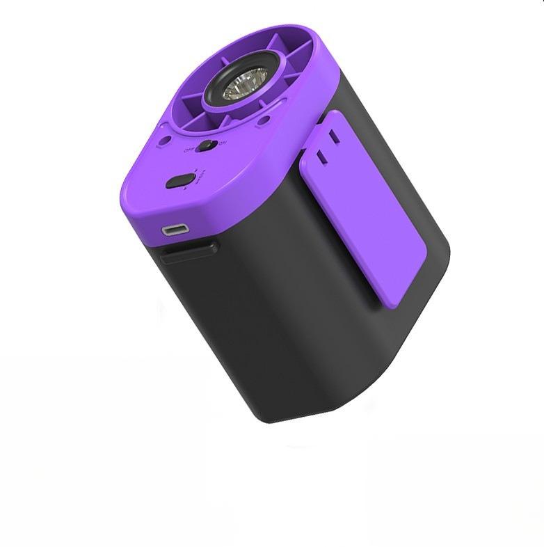 Summer waist clip mini fan 100-level cool wind, portable outdoor flashlight for construction workers and camping trips