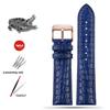 Krokodilleder Uhrenarmband 16mm 18mm 19mm 20mm 21mm 22mm Blau Braun Schwarz Echtes Leder Armband Edelstahl Schließe Armbänder