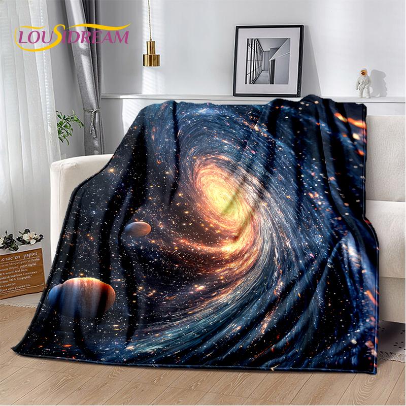Universe Space Stars Black Hole Galaxy Earth Milky Way Soft Blanket,Soft Throw Blanket for Home Bedroom Bed Sofa Cover Kid Gift