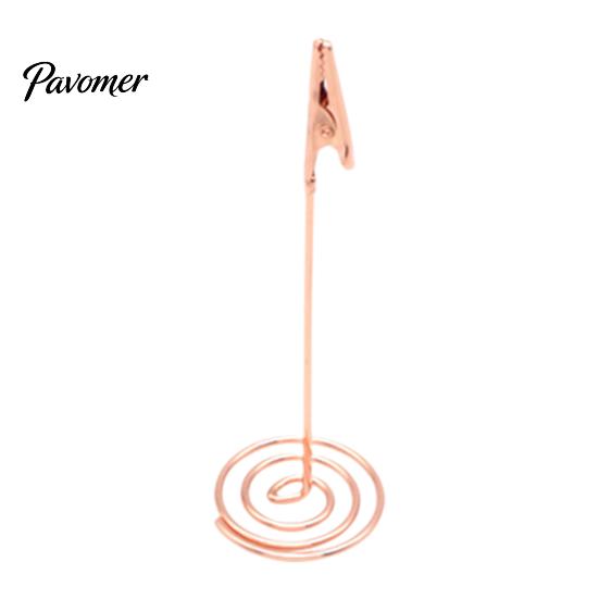 Office Desk Accessories Metal Place Card Holder with Spiral Base, Table Numbers Display Gold Holders Rack, Desktop Memo Photo Clip Stand for Weddings