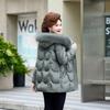 Winter down jacket new real fur collar winter women's clothing thickened warm white duck down jacket