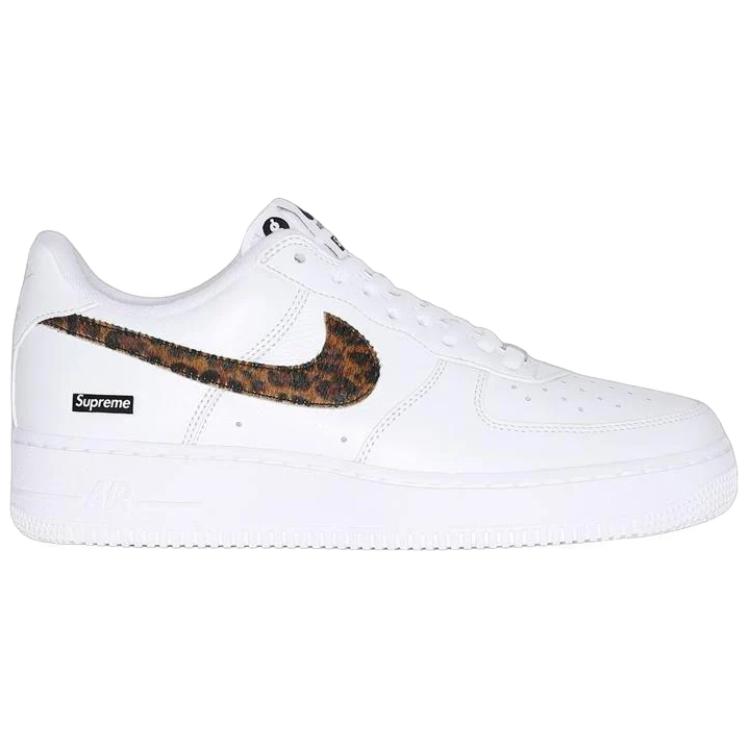 Supreme x GOODENOUGH x Nike Air Force 1 Low Bílé s potiskem geparda Pánské tenisky Vícebarevné IM3483-100