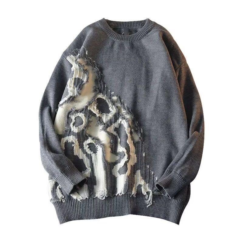 Men's Crew Neck Knit Sweater Trendy Stylish Autumn Winter New Style Base Layer Fashion Loose Versatile Top