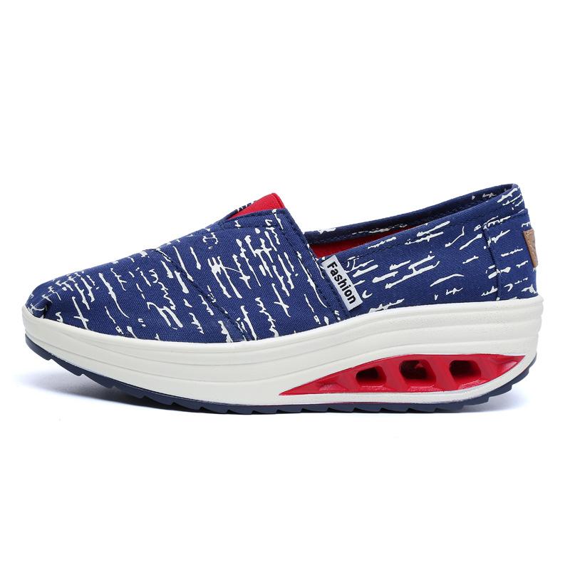Hot Sale Fitness Shoes Women Swing Wedges Platform Zapatos Mujer Canvas Trainers Shoes Woman Breathable Women Sneakers WSH3301