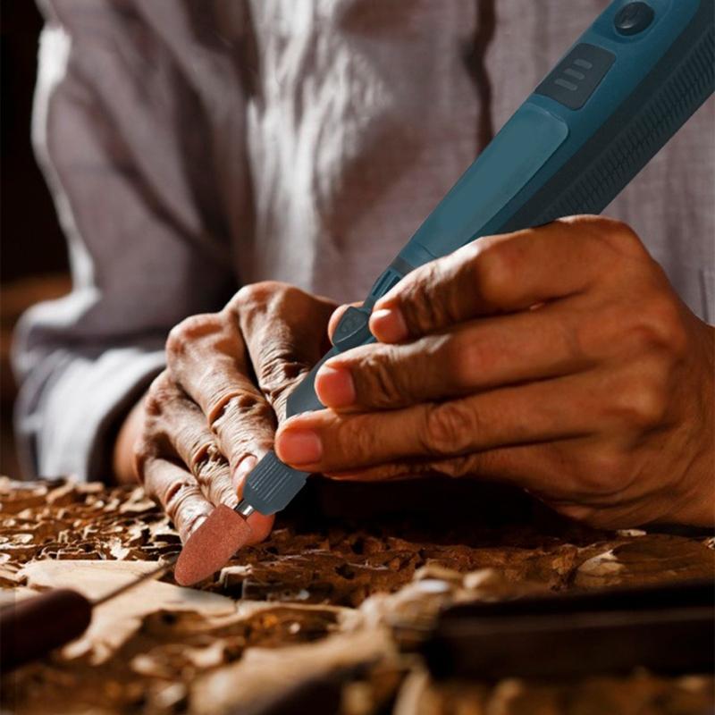 Efficient Variable Speed Engraving Pen Electric Polisher Includes Grinding Polishing Attachments and Safety Protections