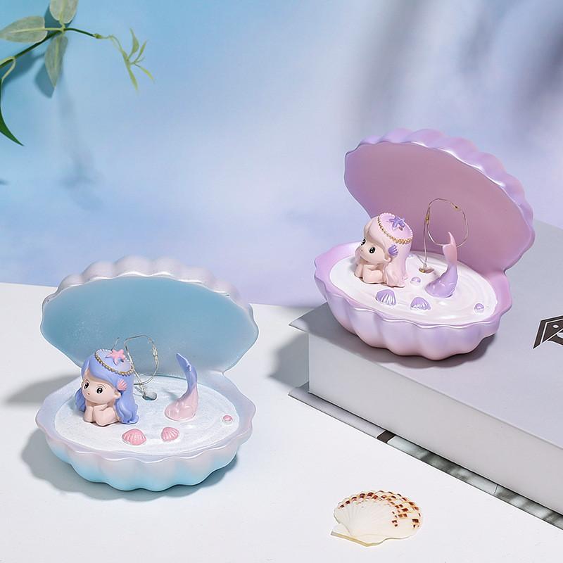 Mermaid Princess Starlight Lamp Creative Resin Home Decor Bedroom Night Light