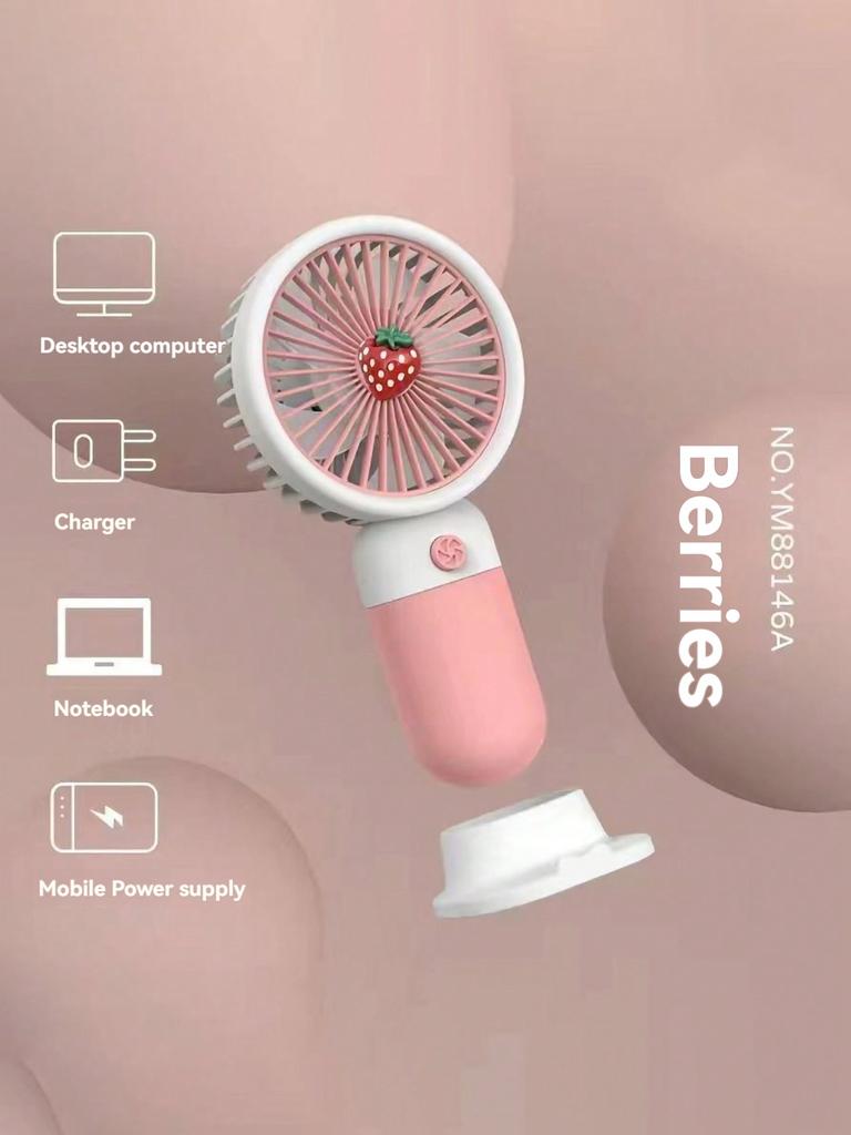 Mobile phone stand Small fan Handheld usb charging mini fruit portable office student electric fan