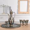 1 Set Retro High-end Inlaid Gemstone Metal Teaware Wineware Drinkware Set Hotel Restaurant On Tea Wine Props. Contains 1pcs Pot 1pcs Tray 6pcs Cups Su
