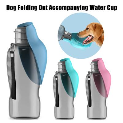 Garrafa de água portátil para cães de estimação de 800 ml, design de folha de silicone macio, tigela de viagem para cães, filhotes, gatos, suprimentos para alimentação de água para animais de estimação