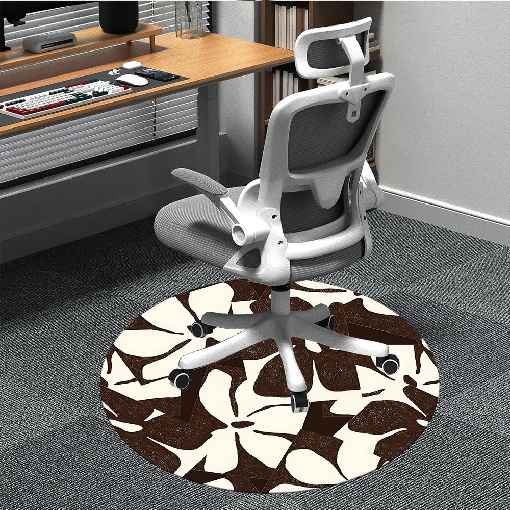 

1pc Floral Pattern Chair Carpet for Office Non-Slip, Machine Washable Rug for Office, Room - Polyester, Machine Made yy251029153 80cm by 80cm