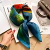 Blue and white temperament 71 small square scarf silk scarf women's new summer thin versatile fashion simple high-end scarf