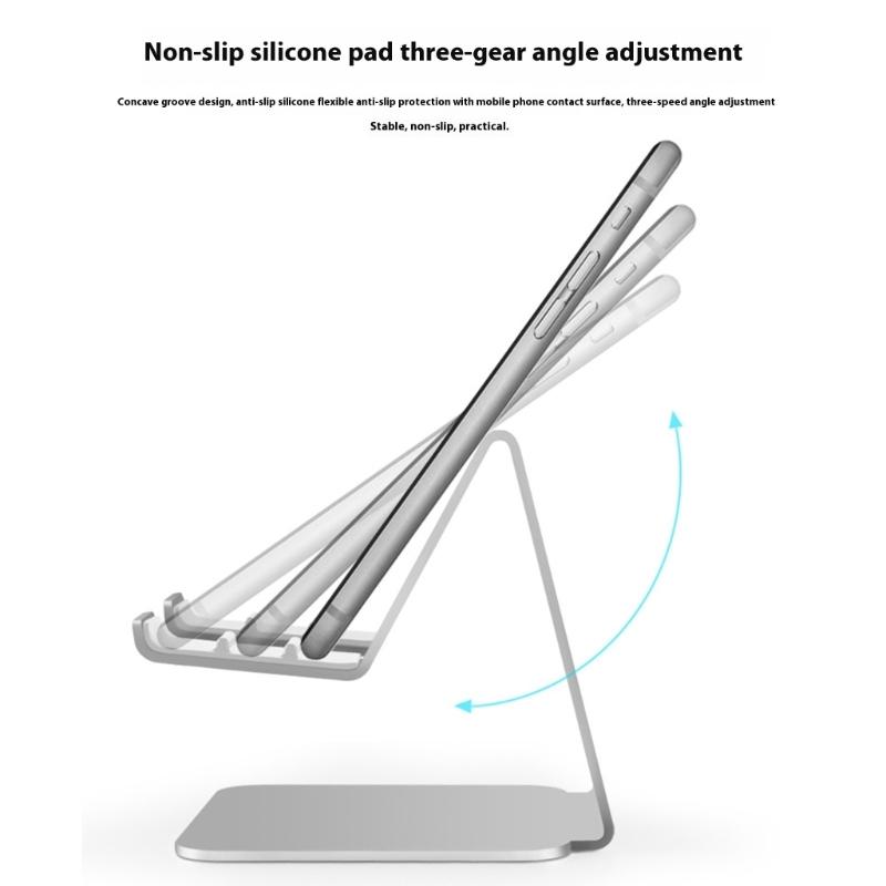 Phone Holder Universal Angle Adjustable Stand for Phone Tablet Tabletop Aluminum Support Cradle for Live Watching Video