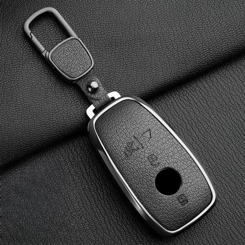 Car Key Case For Mercedes Benz Gls450 Key Cover Genuine Goat Leather Shell Buckle Bag; Gls480 Gls600