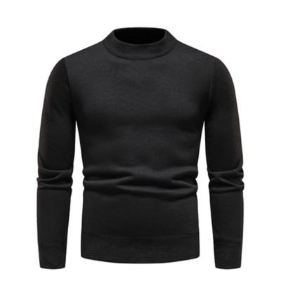 Men'S Autumn And Winter Men'S Solid Color Classic Semi-Turtleneck Pullover Sweater Bottom Sweater
