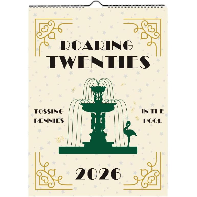 2026 Roaring Twenties Calendar Wall Calendar, Calendar with Song Lyrics, 12 Monthly Calendar Planner