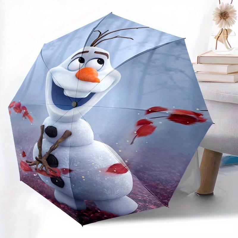 1pc Frozen II Olaf Snowman Cartoon Umbrella, Portable 3-Fold Compact Umbrella, Suitable for Camping, Hiking and Travel, Ideal Easter Birthda