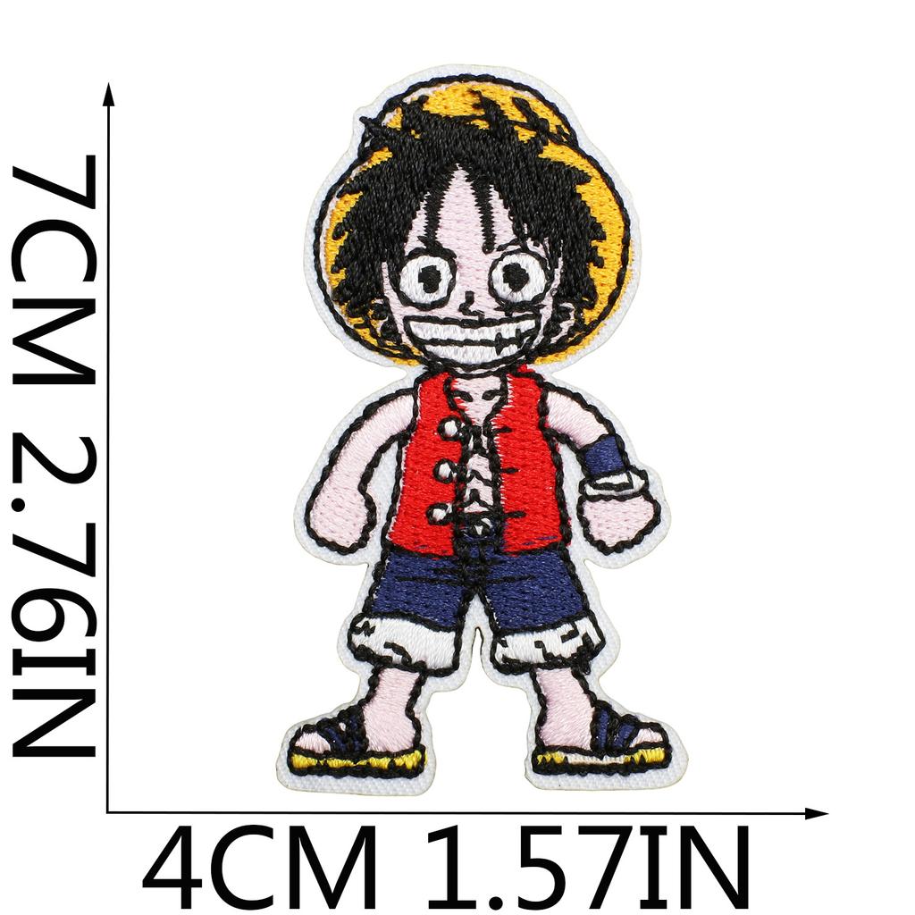One Piece Embroidery Cloth Sticker, Clothes Decoration Patch Sticker, Japanese Animation Character Computer Embroidery Label, Bag Decoration Sticker