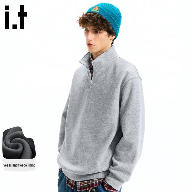 Fingercroxxit Men's American Street Style Half-Zip Sweatshirt