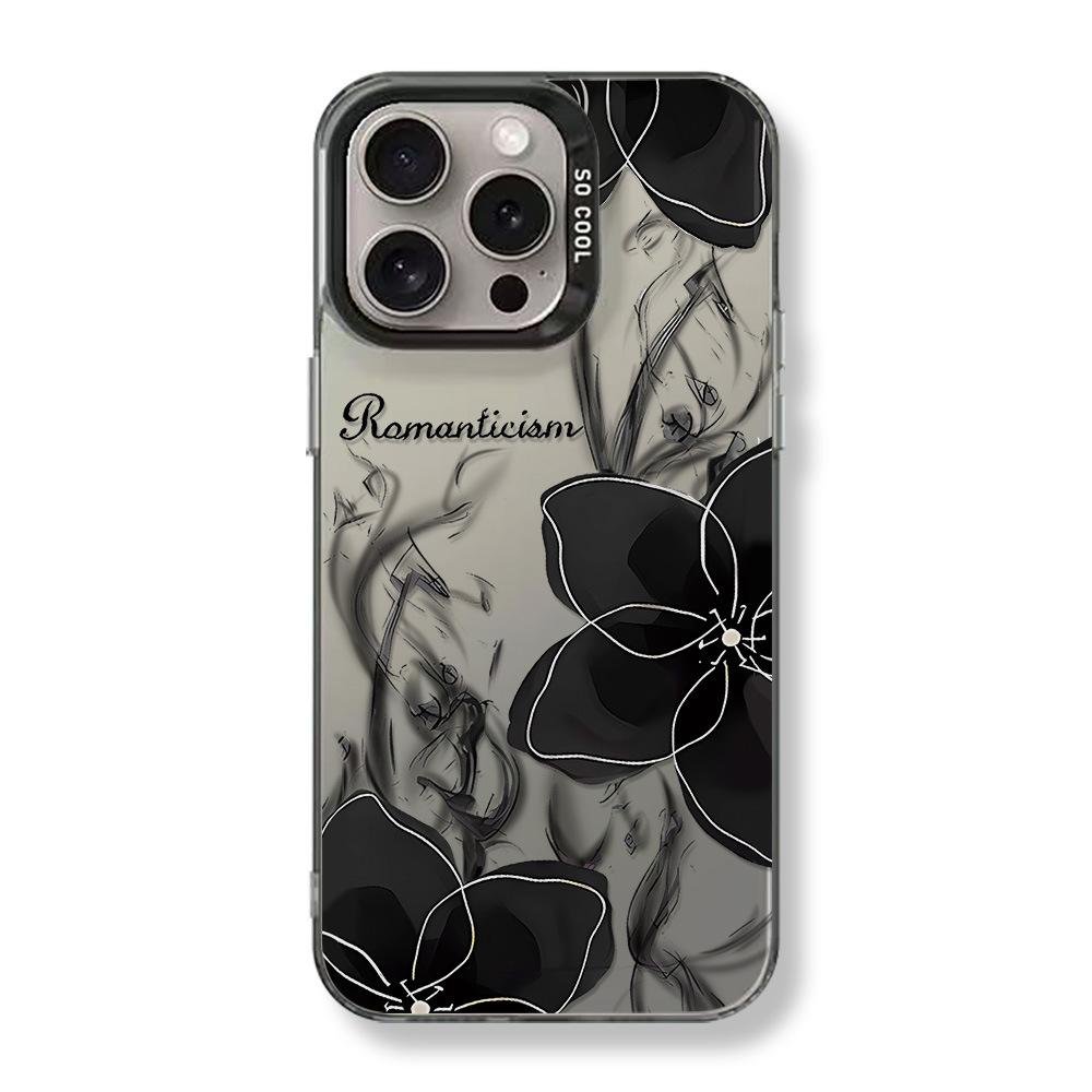 Black Gold Camellia Is Suitable for iPhone17Pro Max Mobile Phone Case Apple 15/14 Niche 14Pro Anti-drop Ins