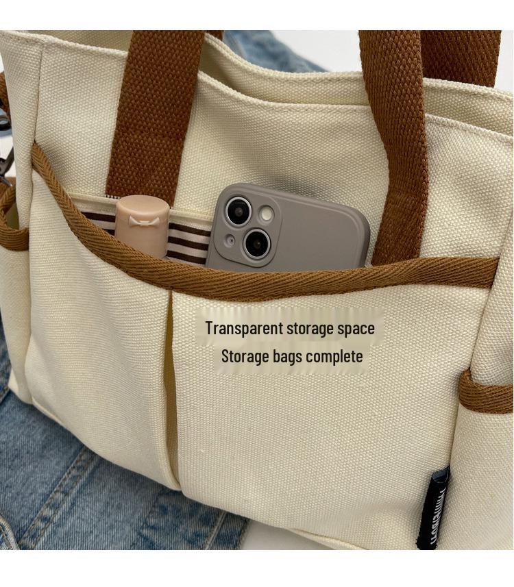Women's Original Literary Crossbody Canvas Shoulder Bag - Thickened, Casual, Portable Tote for Student Commute