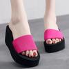 New Cool Slippers Summer Women's Platform One-word Drag Women's Muffin Slippers Slope Heel Beach Shoes Sandals Non-slip