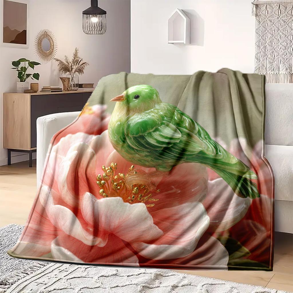1Pc Cartoon Print Flannel Blanket, High Quality Comfortable for All Seasons, Home Decor, Warmth and Comfort, Perfect for Christmas Birthday Gift
