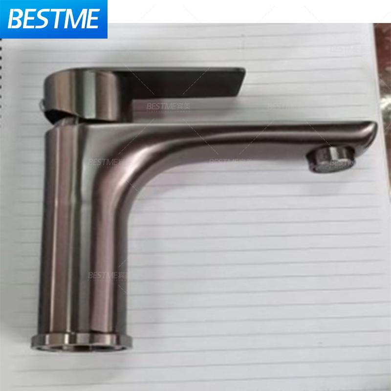 Luxury Modern Bathroom Sink Faucet Mixer Tap Long Water Spout Deck Mount 304 Stainless Steel Various Colors Ceramic Valve Core