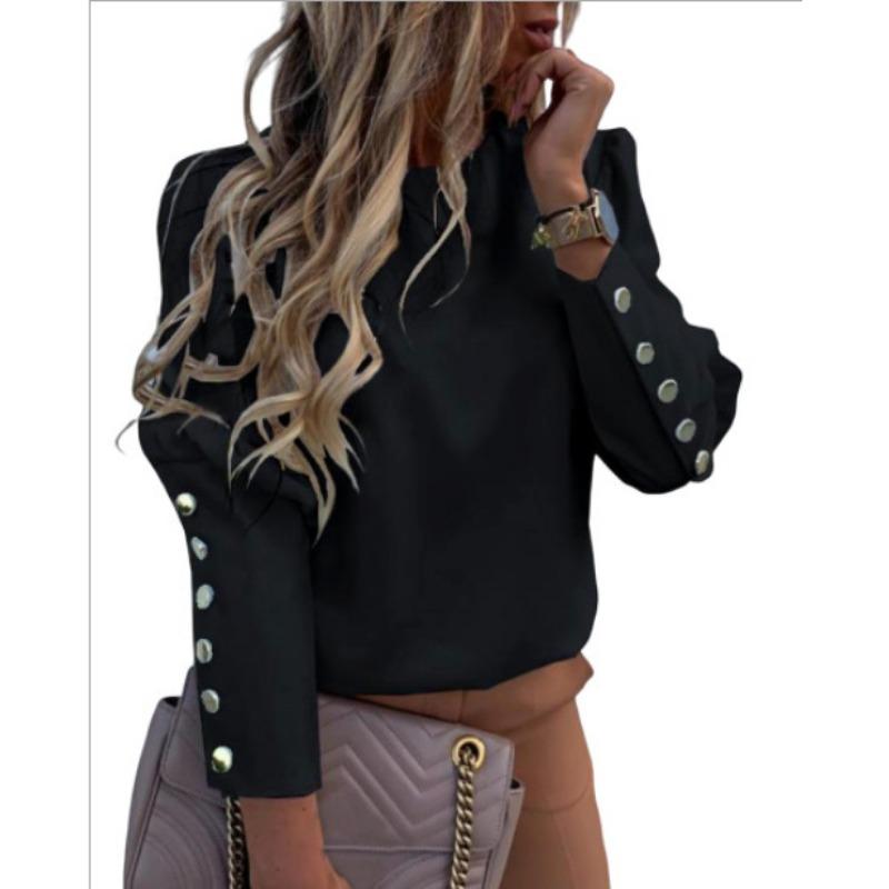 JPNTKY Women's Fashion Casual Long Sleeve O-Neck Blouses & Shirts Unique Design