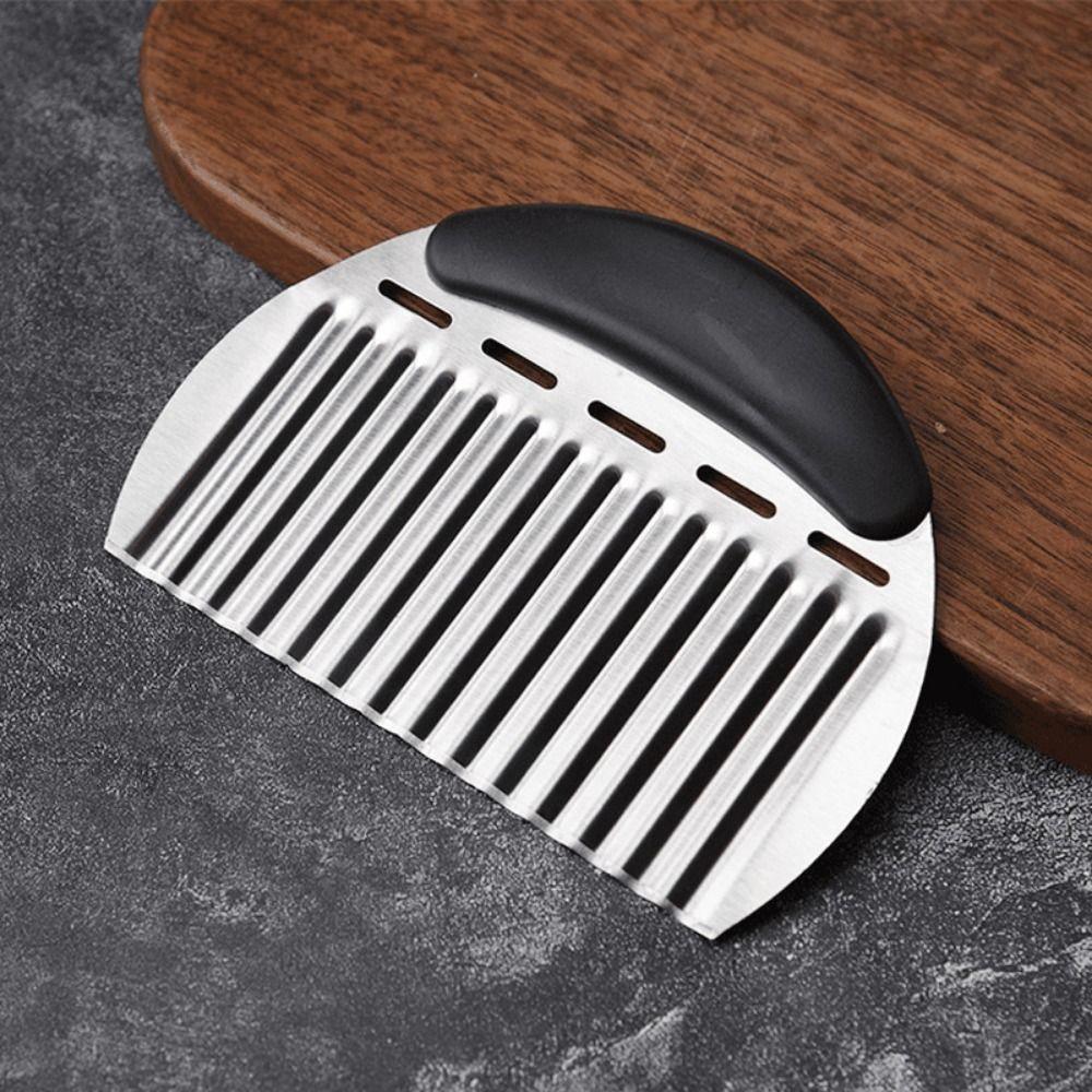 Ergonomic Handle French Fries Cutter Wave Shape Potato Slicer Crinkle Cutter  Cutter Tools