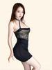 Fashion Women Lace Backless Mini Dress Neck Ring Strapless Sheer Patchwork Slimming Wrap Hip Dresses Maid Nightclub Cute Dress