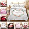 Simple Couple Bohemian Romantic Flower Bed Three-Piece 3D Digital Printing Kit Quilt Cover