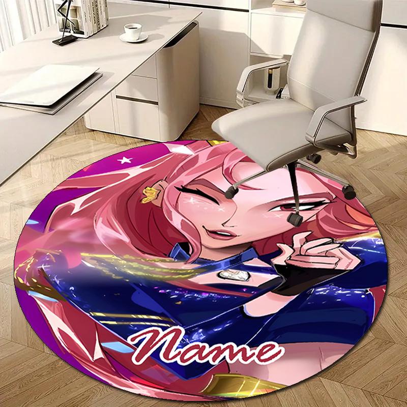 Personalized K-KPop Demon Hunters Round Chair Office Rug - Perfect for Mat, Office Chair & More - Ideal Gift for Birthdays and Holidays