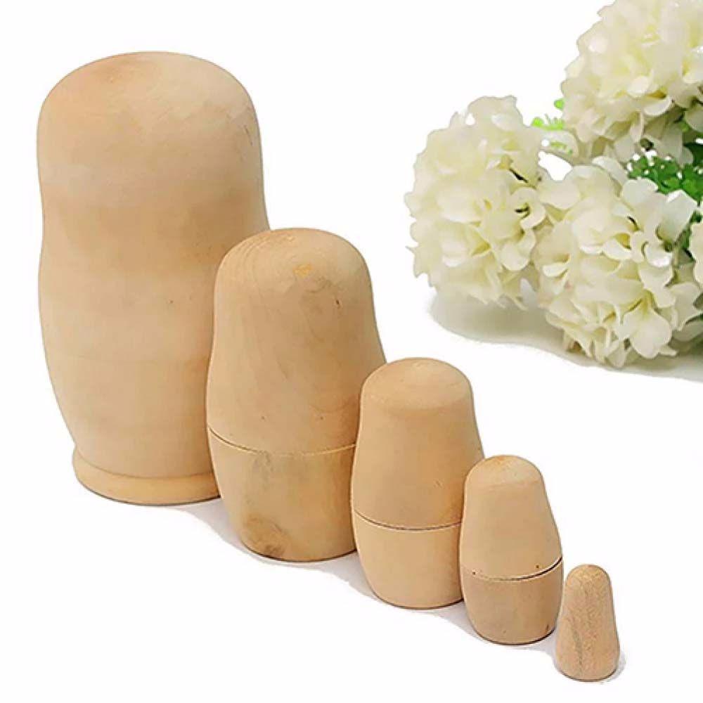 DIY Office Unpainted Russian Nesting Dolls Blank Wooden Embryos Matryoshka Doll Matrioska Dolls