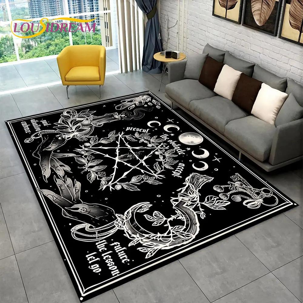 Ouija Tarot Witchcraft Gothic Area Rug,Carpet Rug for Living Room Bedroom Sofa Doormat Decoration,Kids Play Non-slip Floor Mat