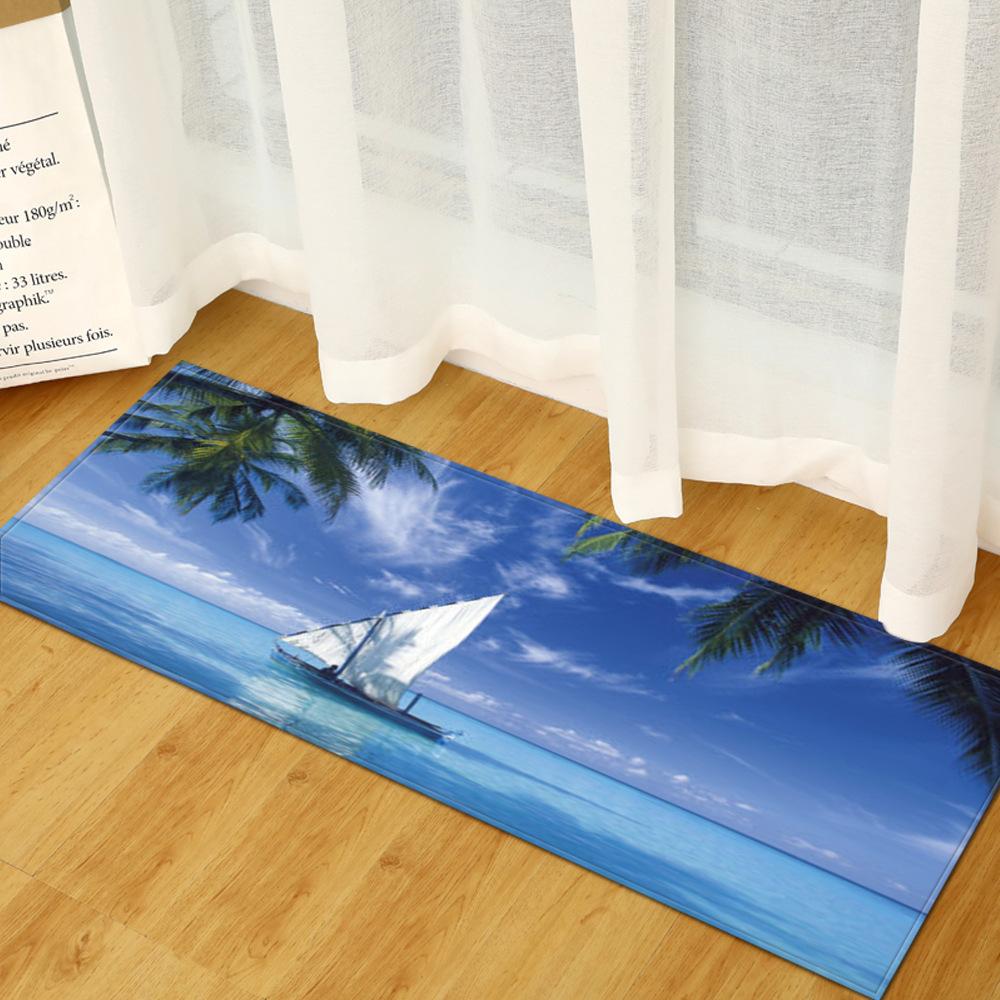 3D Digital Printing Bathroom Non-Slip Door Mat Kitchen Absorbent Strip Bedroom Floor Mat Yoga Mat Living Room Carpet