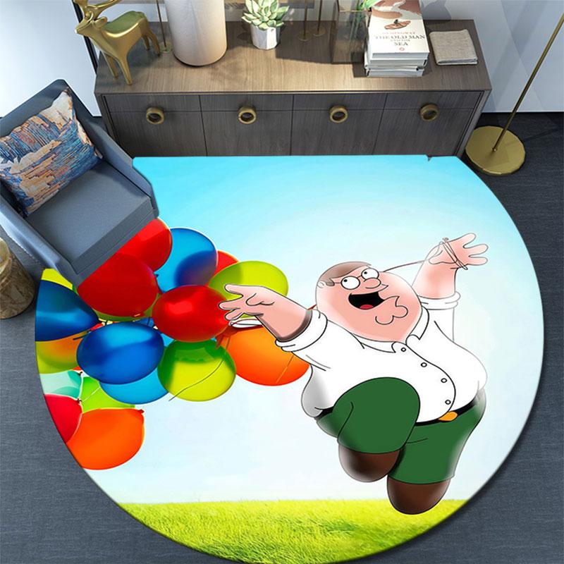 Peter Griffin Pattern Round rug,Carpet Rug for Living Room Bedroom Playroom ,Non-slip Floor Mat,Holiday Gifts and Birthday Gifts.