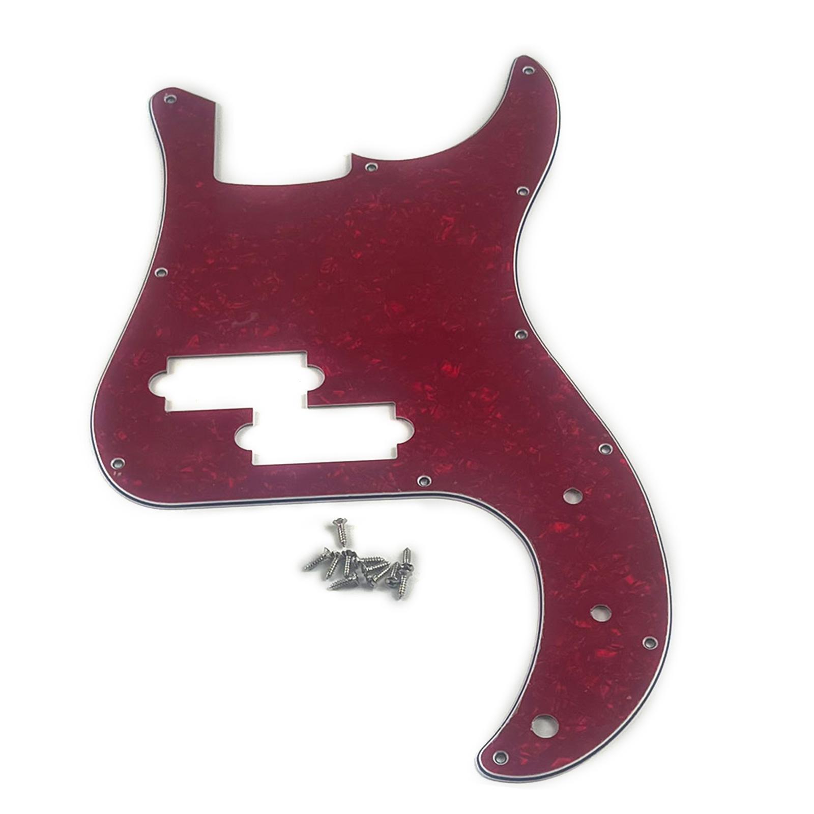Защитная пластина для бас-гитары Precision Bass Pickguard с 11 отверстиями, защитная пластина для электрической бас-гитары, защитная пластина для бас-гитары Precision Bass Pickguard с 4 струнами для стандартной бас-гитары Precision Bass красный