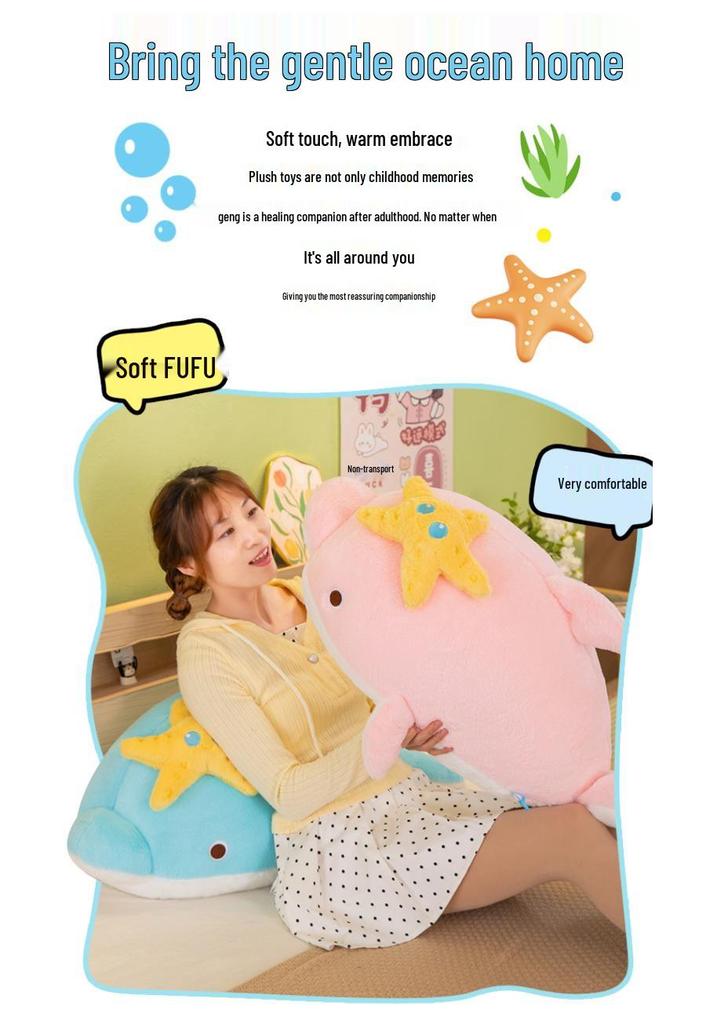 Cute Dolphin Plush Toy - Soft Marine Animal Pillow & Sleep Companion for Children