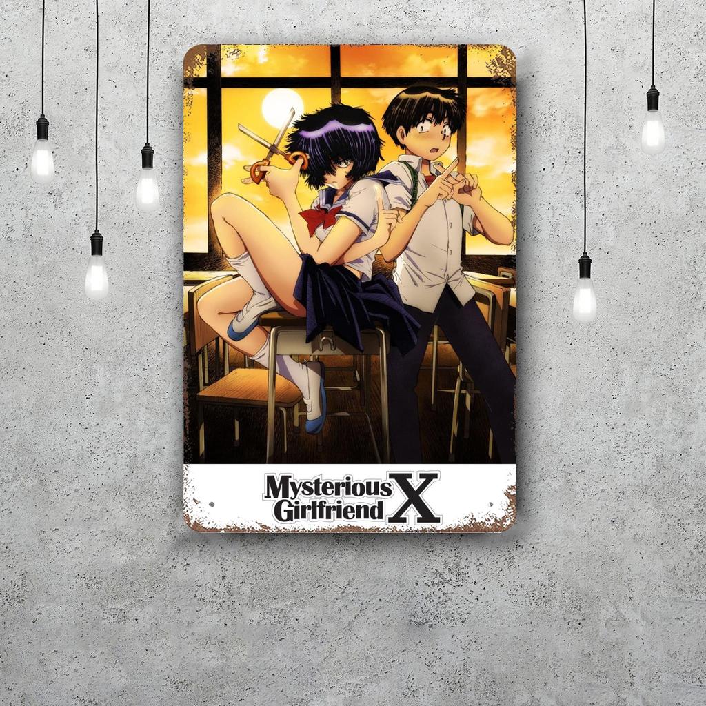 mysterious girlfriend x cartoon Vintage Metal Tin Signs Posters Decor Retro Metal Plaque Wall Art Decor for Garage Bar