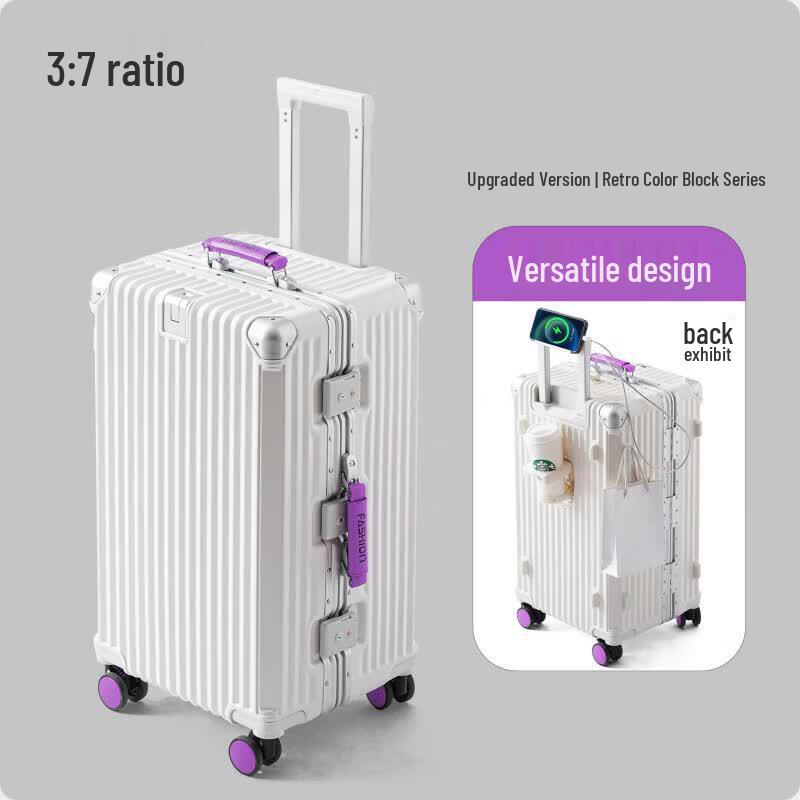 Smart Divider Two-Tone Hardshell Luggage with USB Port 28 Inch