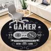 1pc Super Gamer Office Round Area Rug, Under Office Chairs Bedroom Living Room Home Decor, Room Deco