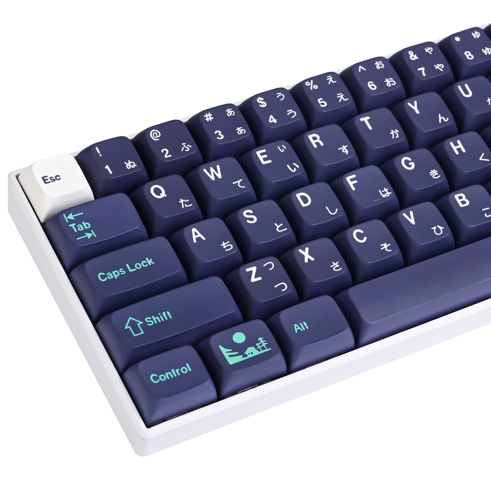 

Ковпачки клавіш XDA Profile PBT 83 клавіші, індивідуальні ігрові ковпачки клавіш ANSI US та сублімація барвника Cherry Gateron MX Switch, механічна клавіатура 60%, (Blue Moon)