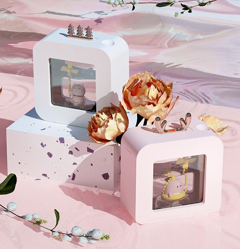 450ml Luchtbevochtiger Draagbare Aroma Olie Diffuser Usb Led Licht Aromatherapie Draadloze Adroable Leuke Huisdier Luchtbevochtiger Voor thuis