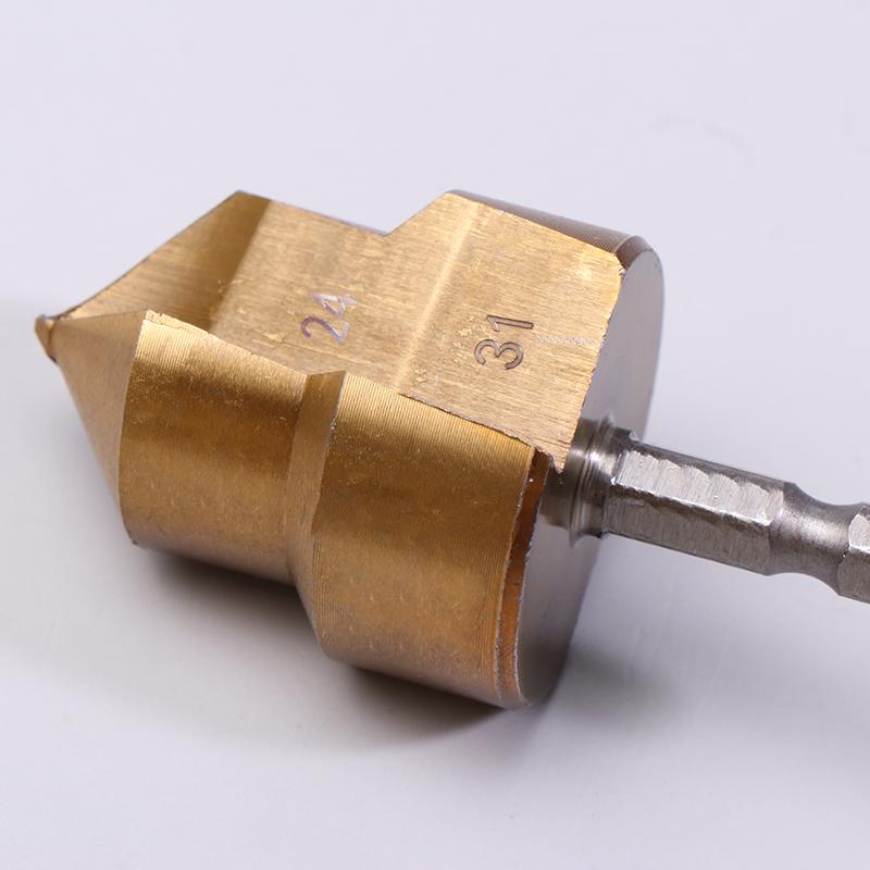 Titanium Plated Ppr Lifting Drill Water Pipe Repair Reamer Set For 4:6 ⁄ 1 Inch Water Pipe Opening Hex Shank Water Pipe Drill