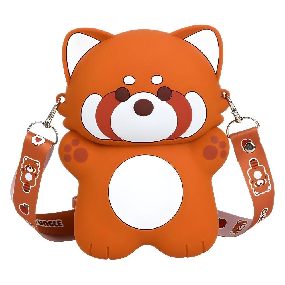 

Креативная силиконовая сумка через плечо с рисунком красной панды, 3D, симпатичные сумки на плечо, регулируемый ремень, водонепроницаемая силиконовая сумка с рисунком