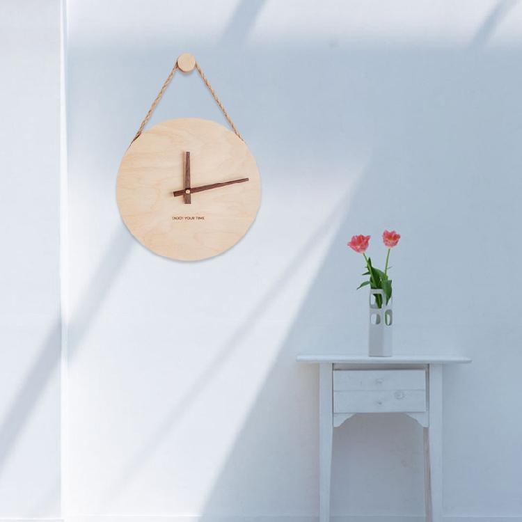 Simple Design Wooden Nordic Sling Wall Clock for Creative Home Living Room Decor