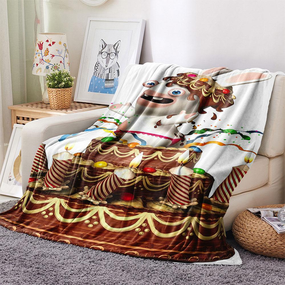 1PC Rabbids Invasion Madness Blanket, High quality Comfortable for All Seasons, Home Decor, Warmth and Comfort