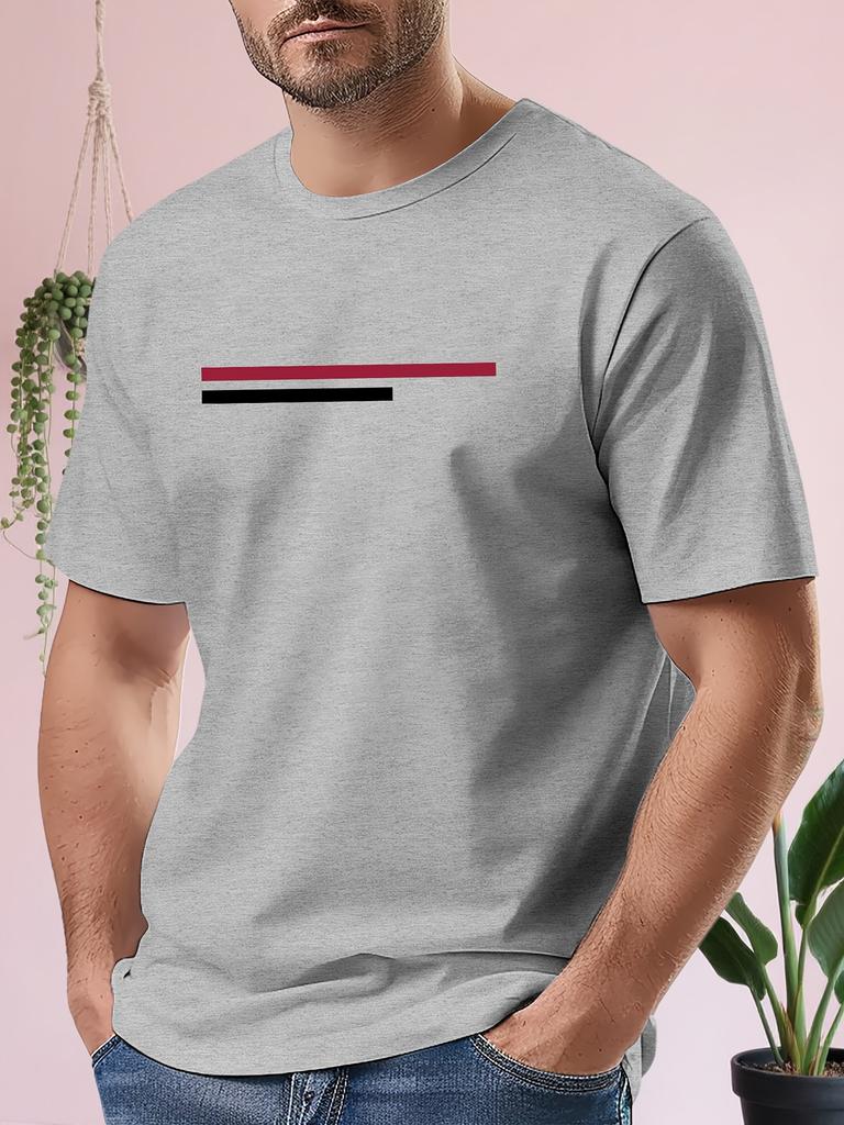 2026 Summer Bestselling Unisexs Pure Cotton Tshirt Casual Fashion Soft and Comfortable Breathable Simple Stripes Pattern Print