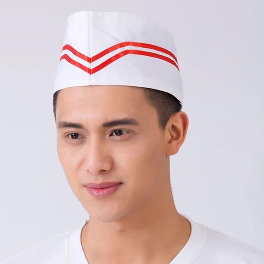Atmungsaktive Küchenarbeitsmütze Polyester-Baumwollstoffkappen Mode Flache Oberteilmütze Catering