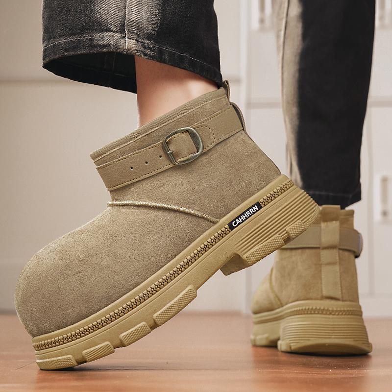 Warm Snow Boots Comfortable Men Leisure Thick Fur Platform Men's Short Boots Sneakers Winter Anti Slip Fashion Man Big Toe Boot